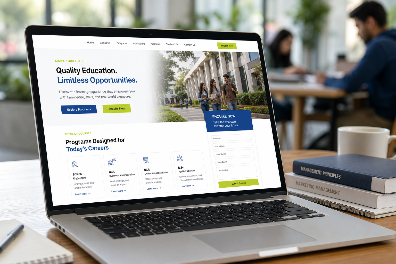School and institute admissions website