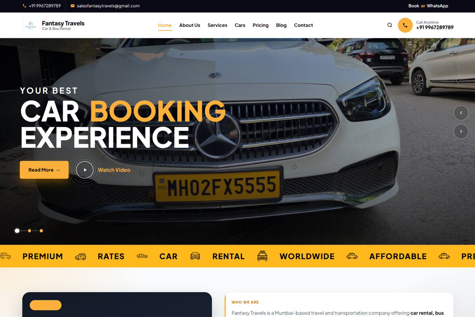 Fantasy Travel website